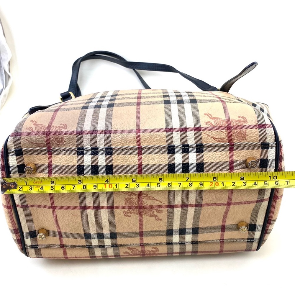 Burberry Small Haymarket Check Salisbury Chocolate Leather / Pvc Tote - Picture 11 of 12